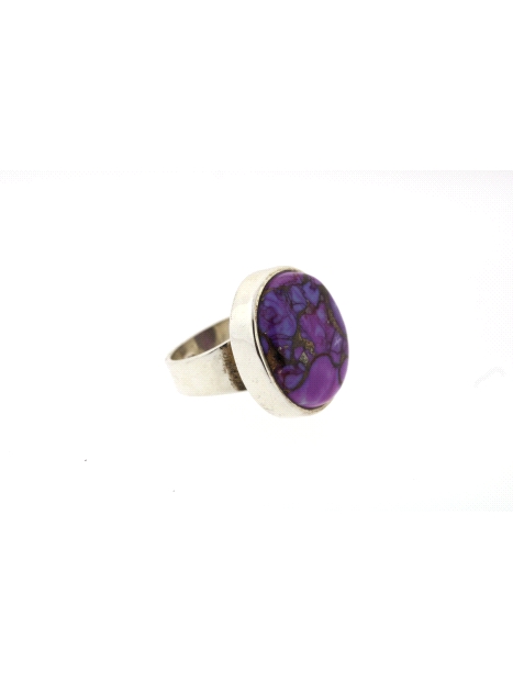 Anillo de plata con piedra morada