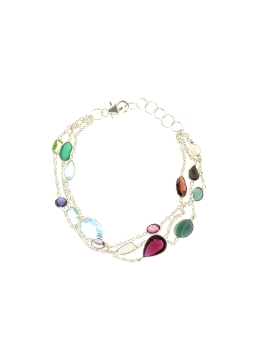 Pulsera de plata piedra colores