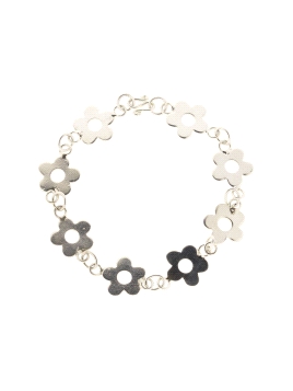 Pulsera plata flores