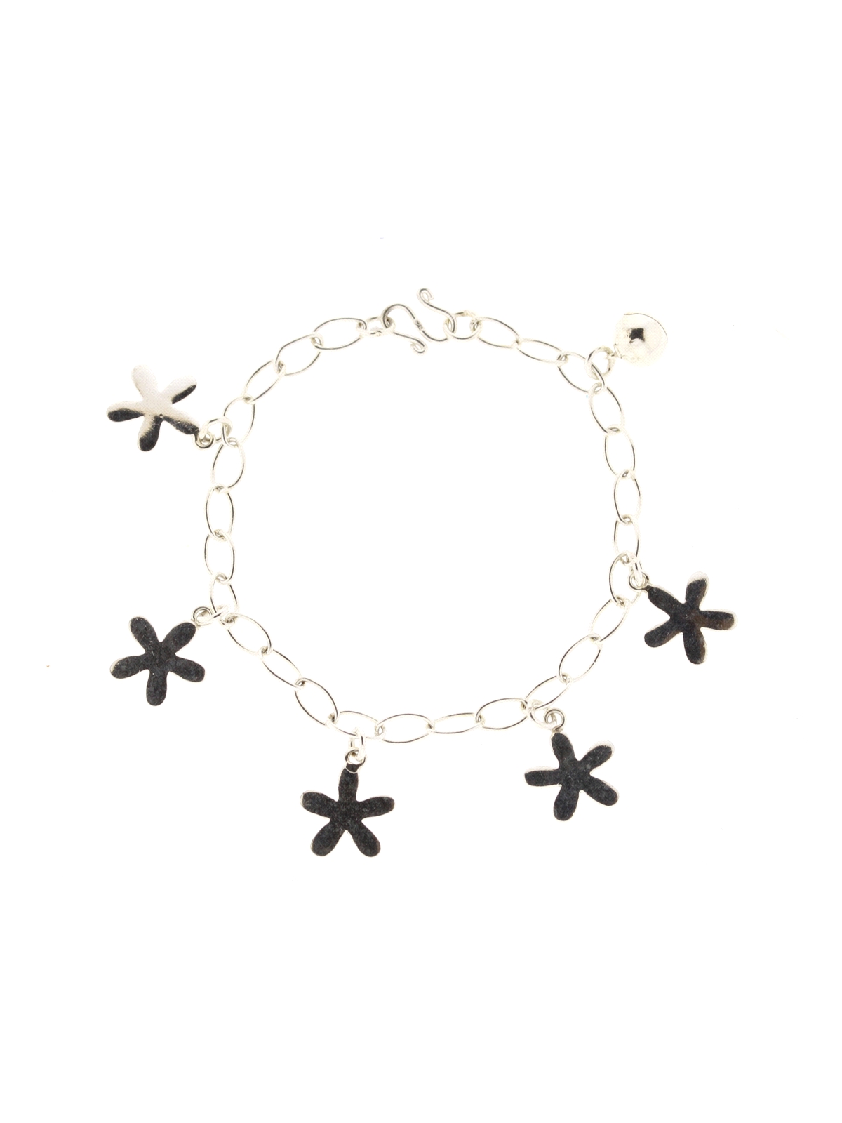 Pulsera de plata flores