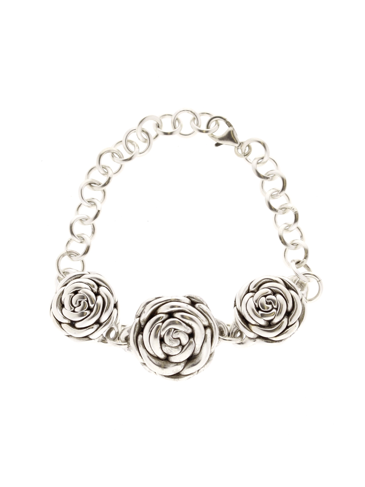 Pulsera de plata con 3 rosas