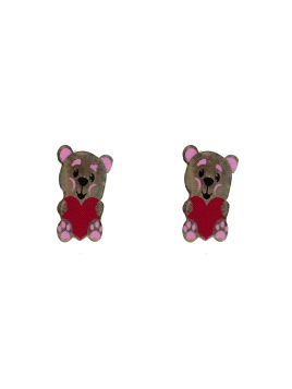 Pendientes plata oso